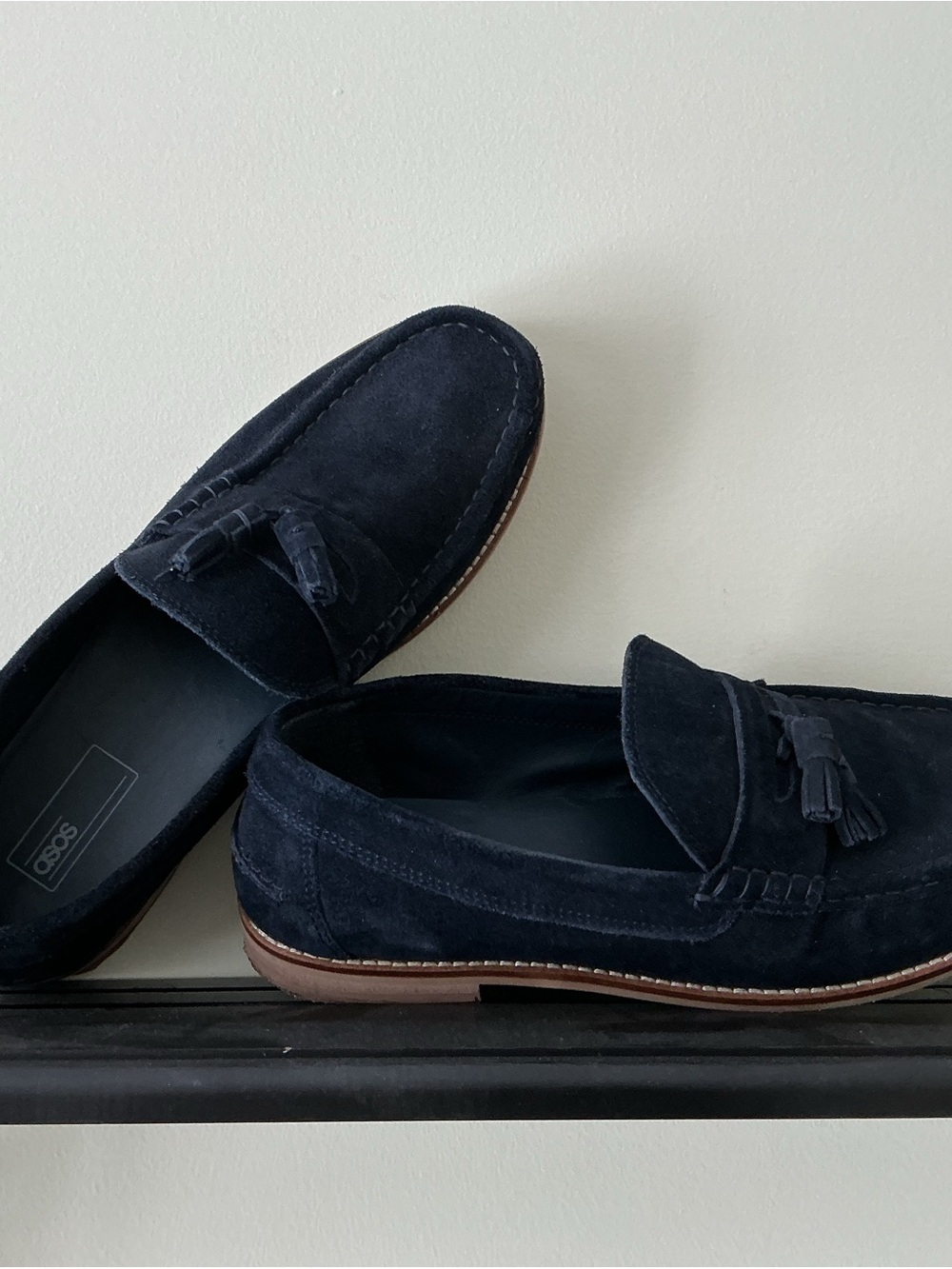 ASOS Navy Suede Tassel Loafers